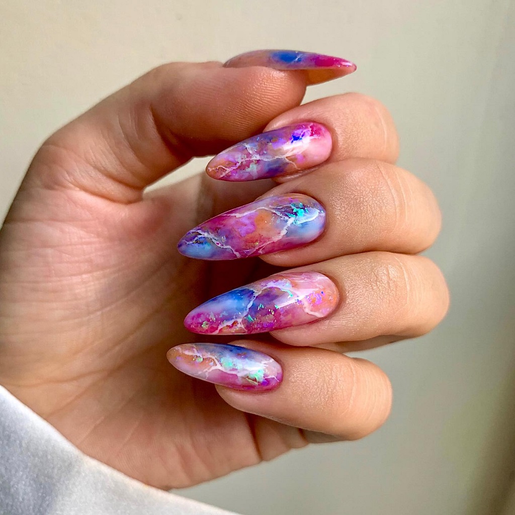 Colorful Marble Nails