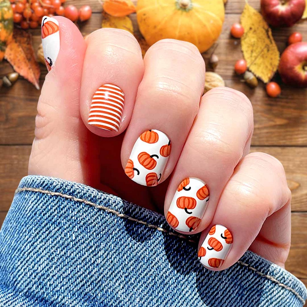 Pumpkin Patch Nail Design
