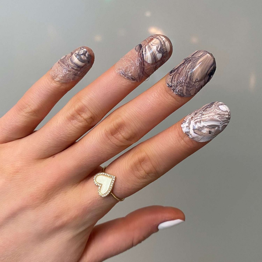 Simple Marble Nails