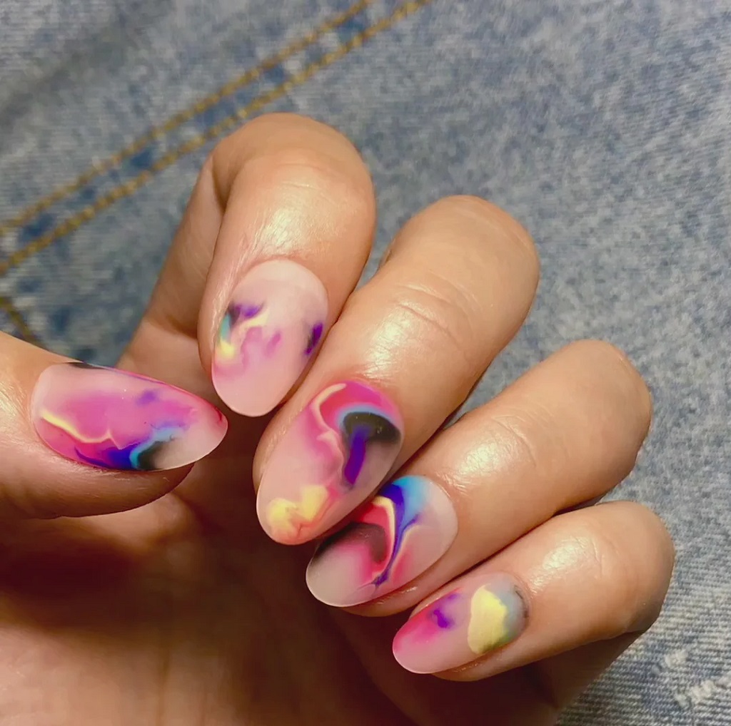 Watercolor Marble Nails